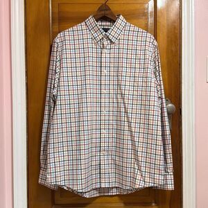 Lands’ End Colorful Traditional Fit Plaid Button Down Mens US  Large 16 - 16.5